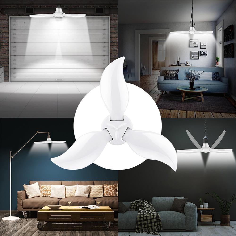 LED Garage Lights 4800lm AC 85-265V Working Lamps Adjustable Trilight Ceiling LED Lamp Folding Panels Warehouse basements Light