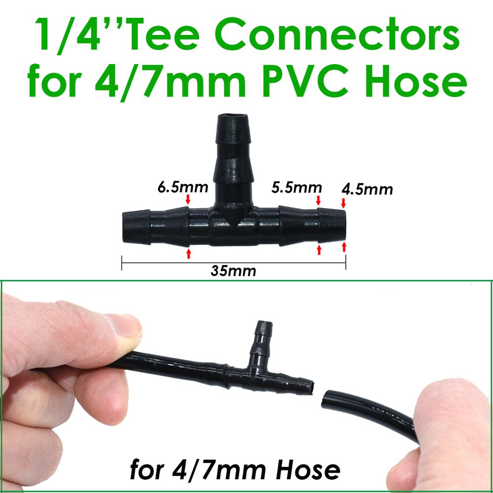 KESLA 50 sztuk regulowane kroplówki 50 sztuk 4/7MM kolec trójnik złącza z mikrootworami nawadniania emiter anty-zatykanie dla 1/4 ''wąż