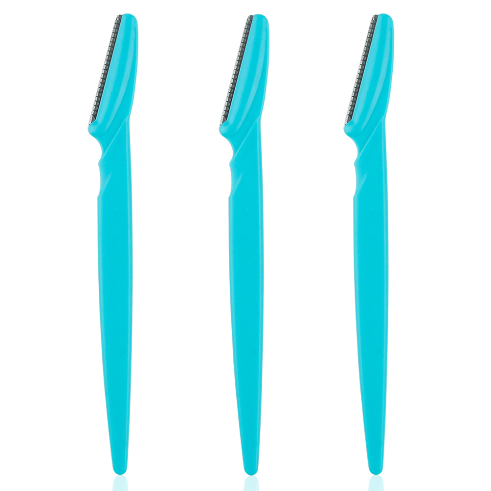 3/4/10 Uds recortador de cejas afeitadora de cuchillas faciales depilación de cejas portátil corte de cejas de seguridad herramientas de maquillaje para mujer: Blanco