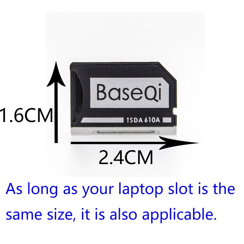 BaseQi Lenovo adattatore per scheda Micro SD in alluminio lettore di schede SD 901A/610A per Lenovo Yoga Pro 2 e Leenvov Flex-4 14 pollici