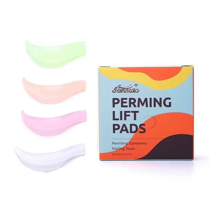 4 pares de almohadillas para permanente de pestañas de silicona, varillas de elevación de pestañas, escudo de reciclaje, rizador de pestañas 3D, accesorios, aplicador, herramientas de maquillaje: Rojo