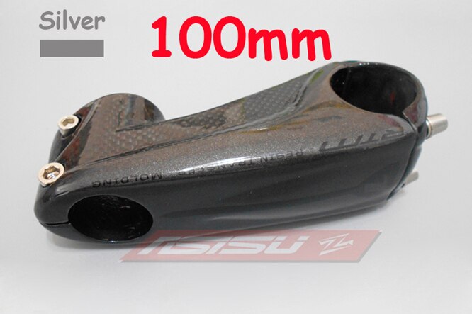 Saapumisaika ultrakevyt kiiltävä täysi 3k hiilikuituinen maantiepyörän varsi 6 astetta 80/90/100/110mm maastopyörän osat 145g: Kiiltävä joki 100mm
