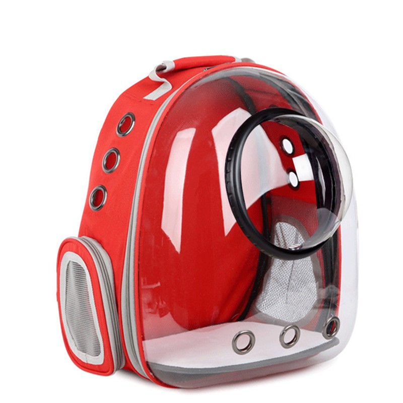 Astronaut Space Capsule Breathable Car Bike Window Bubble Cat Dog Travel Carry Bag Transparent Pet Carrier Backpack Shouder: red