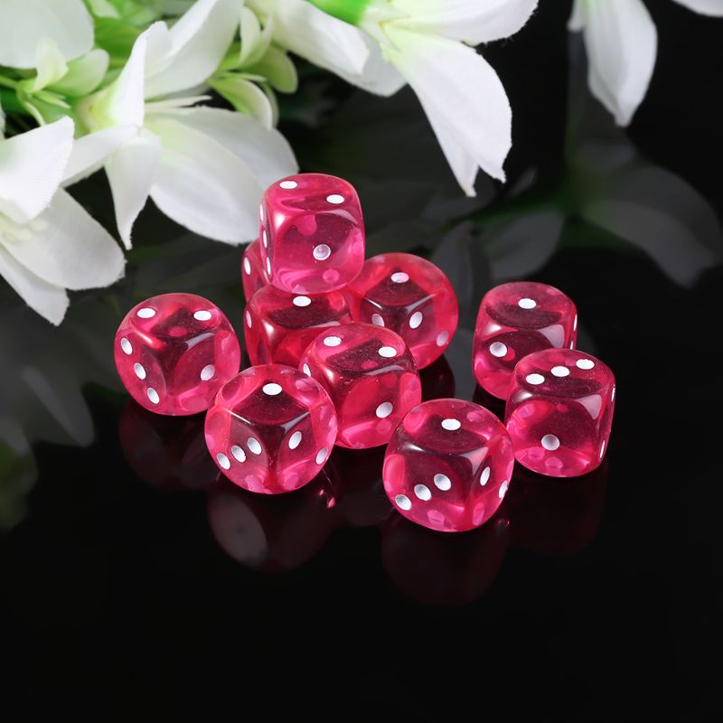 10 pçs/set 16mm d3 seis lados cubos grânulos para mesa de trabalho jogando jogos