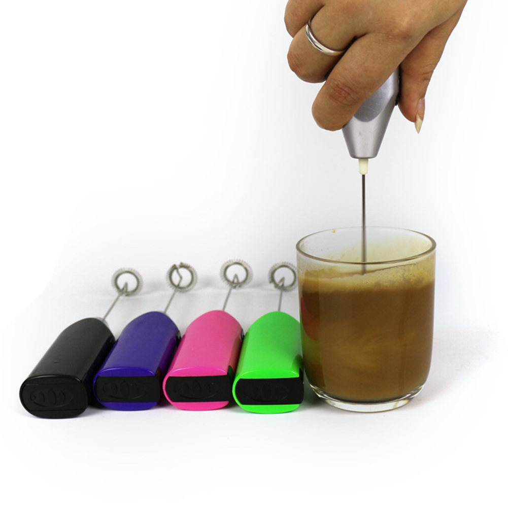 Håndholdt batteridrevet kaffemælkeskummer drikkeblander til latte cappuccino let at bruge