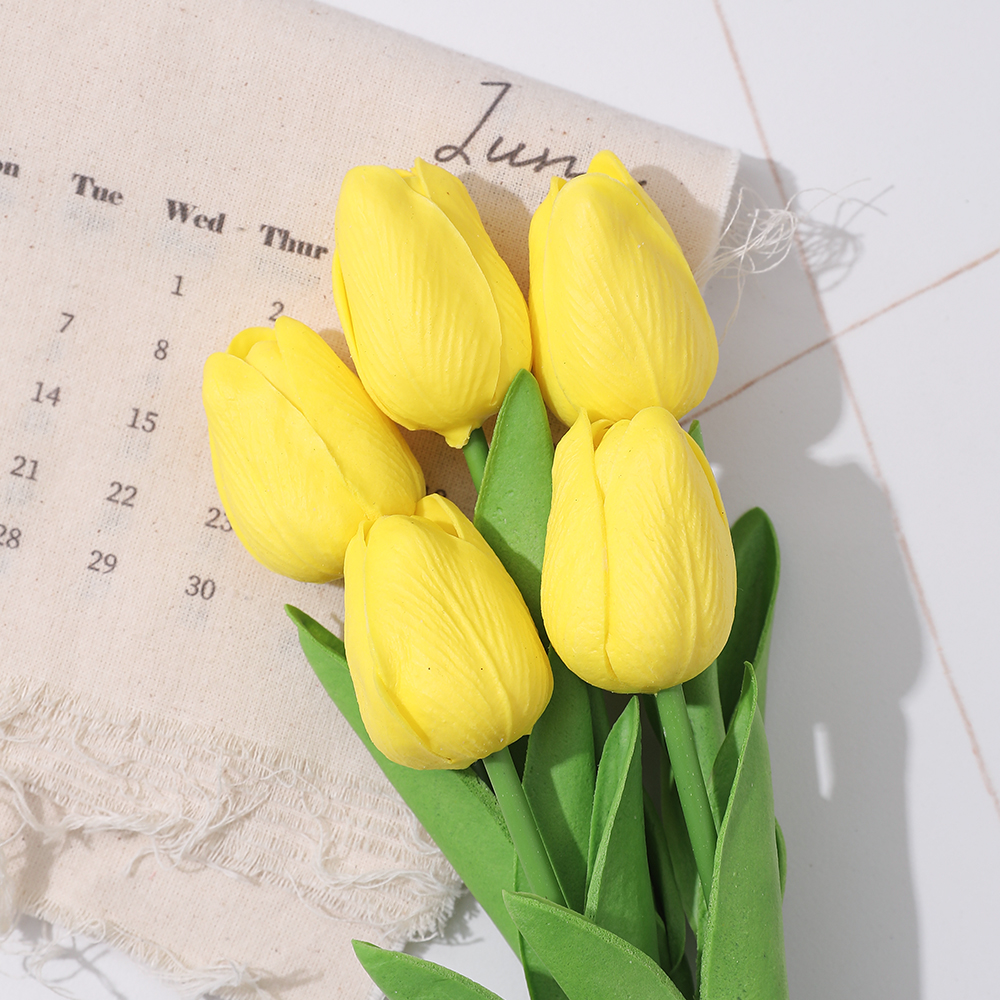 5/10 pçs tulipa flores artificial buquê de tulipa pe espuma flor falsa para cerimônia de casamento decoração casa jardim buquê decoração