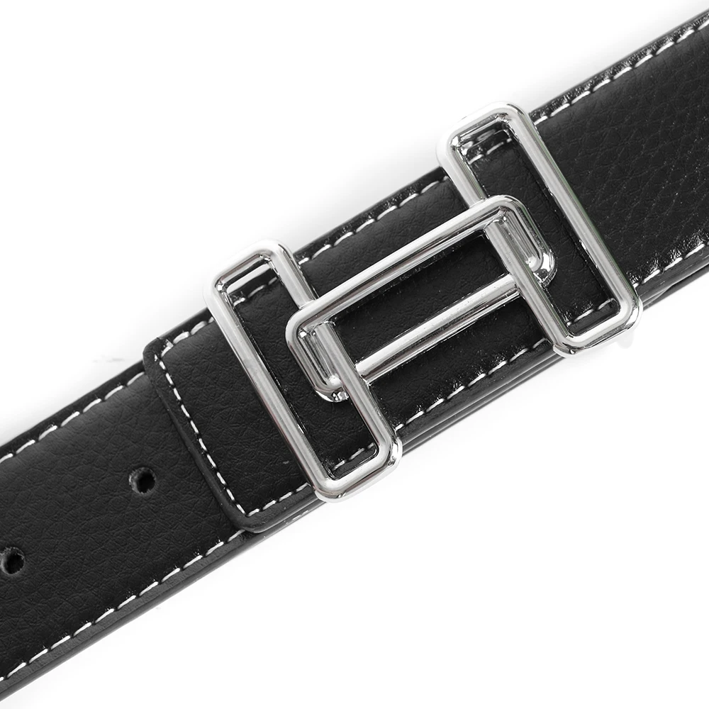 Luxe Pin Gesp Riem Heren Koeienhuid Vrouwen Echt Echt Leren Jurk Riem Voor Jeans Tailleband Blauw
