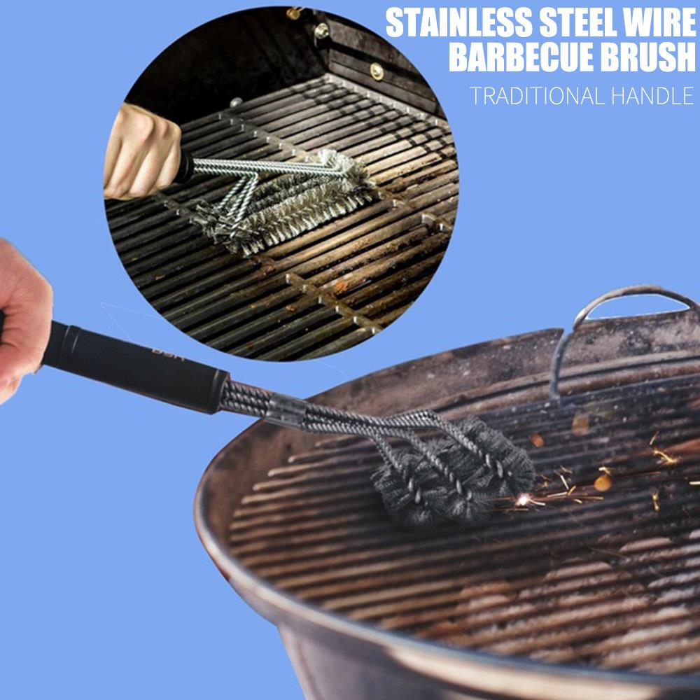 Bbq børste sort 201 rustfrit ståltråd grill rengøringsbørste ovn camping diy bekvem bbq grillbørste madlavning hjem
