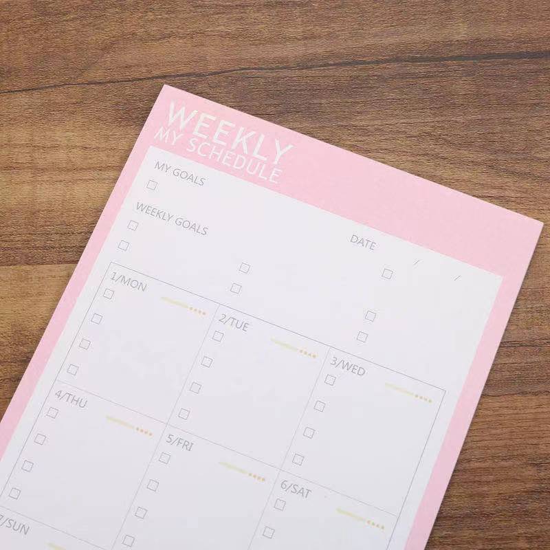Korea Stationery Memo Notepad Month Day weekly planner Mini Notebook For Student Classmate stickers Office 365 plan