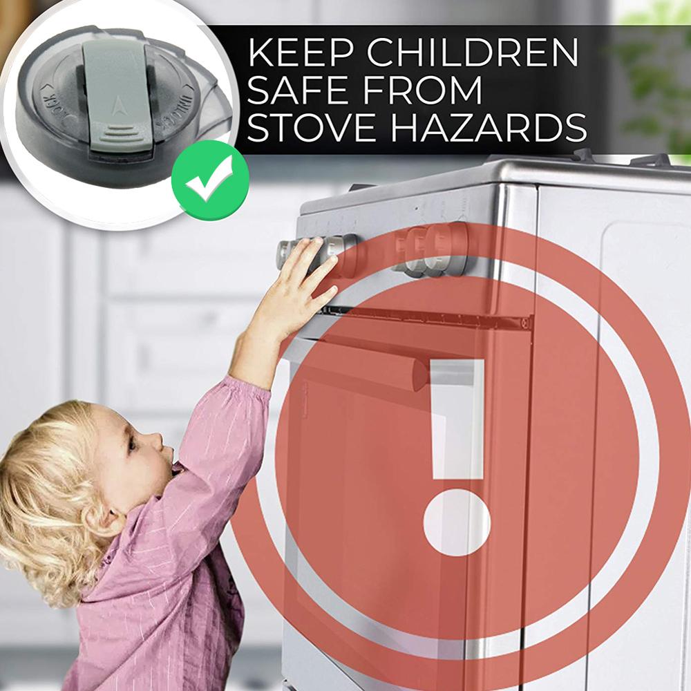2PCS Child Safety Burner Knob Locks Stove Guard Oven Lock Heatproof Anti-break for Kids Elderly Pet