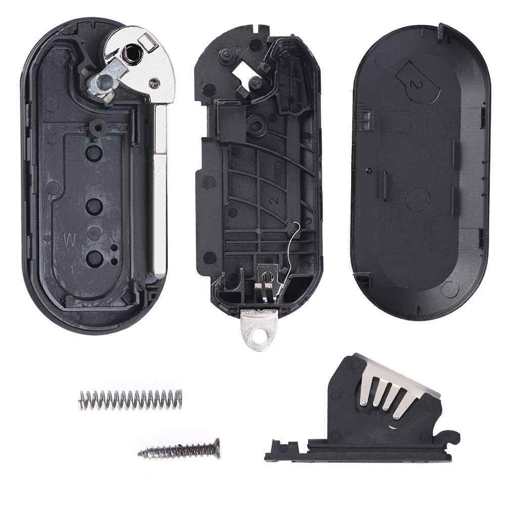 Keyecu Flip Remote Key Case Shell Voor Fiat 500L Mpv Ducato, Voor Citroen Jumper, Voor Peugeot Boxer, fob 3 Button - P/N: RX2TRF198