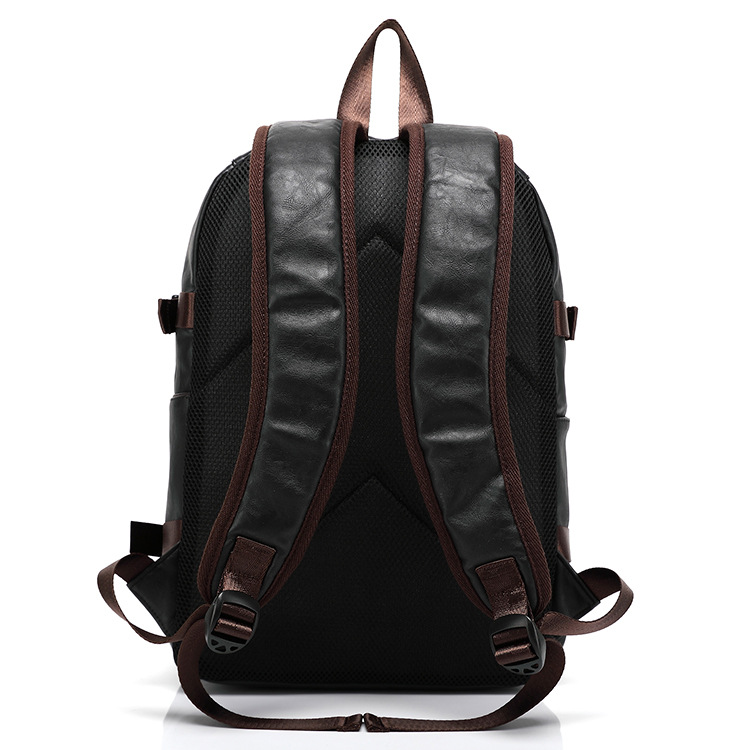 Korean style men's backpack style leather middle school student schoolbag