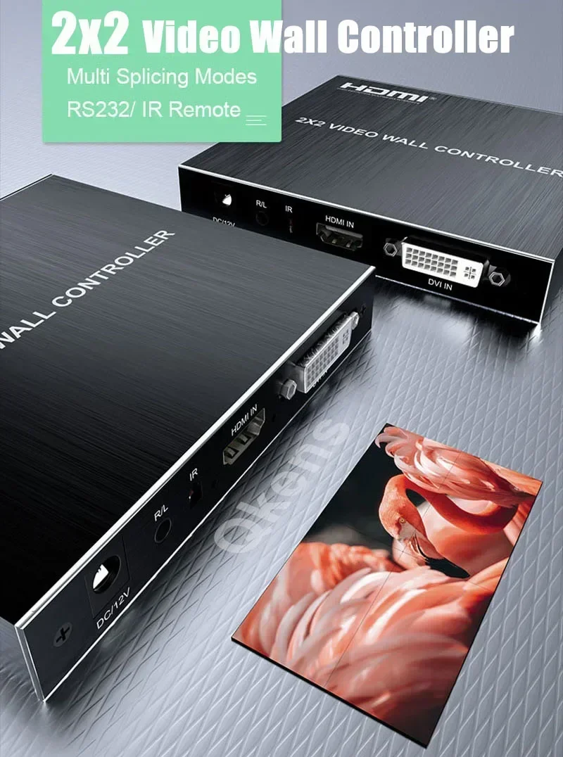Controlador de pared de vídeo DVI HDMI 2 3 4 empalmador de TV 2X2 procesador de pared de vídeo HDMI divisor de empalme de pantalla múltiple rotación de 180 grados