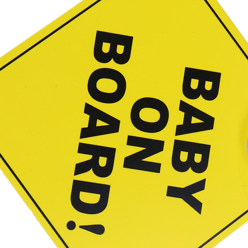 1Pc Baby Aan Boord Veiligheid Car Window Zuignap Geel Reflecterende Waarschuwing Teken 12Cm