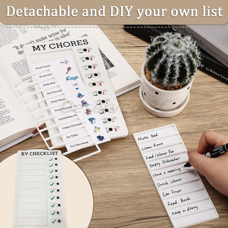 Multi-purpose memo tjekliste to-do-liste blok 5 & #39 ;& #39 ; x8 & #39 ;& #39 ; justerbar mine gøremål tjekliste tavle til bil rv hjem klasseværelse væg