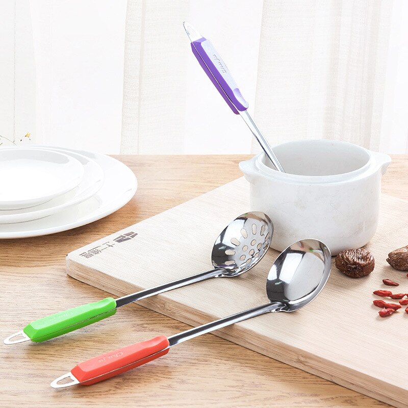 1pc Soup Spoon Ladle Colander Stainless Steel Skimmer Colander Filter Kitchen Accessories Cooking Tools Support