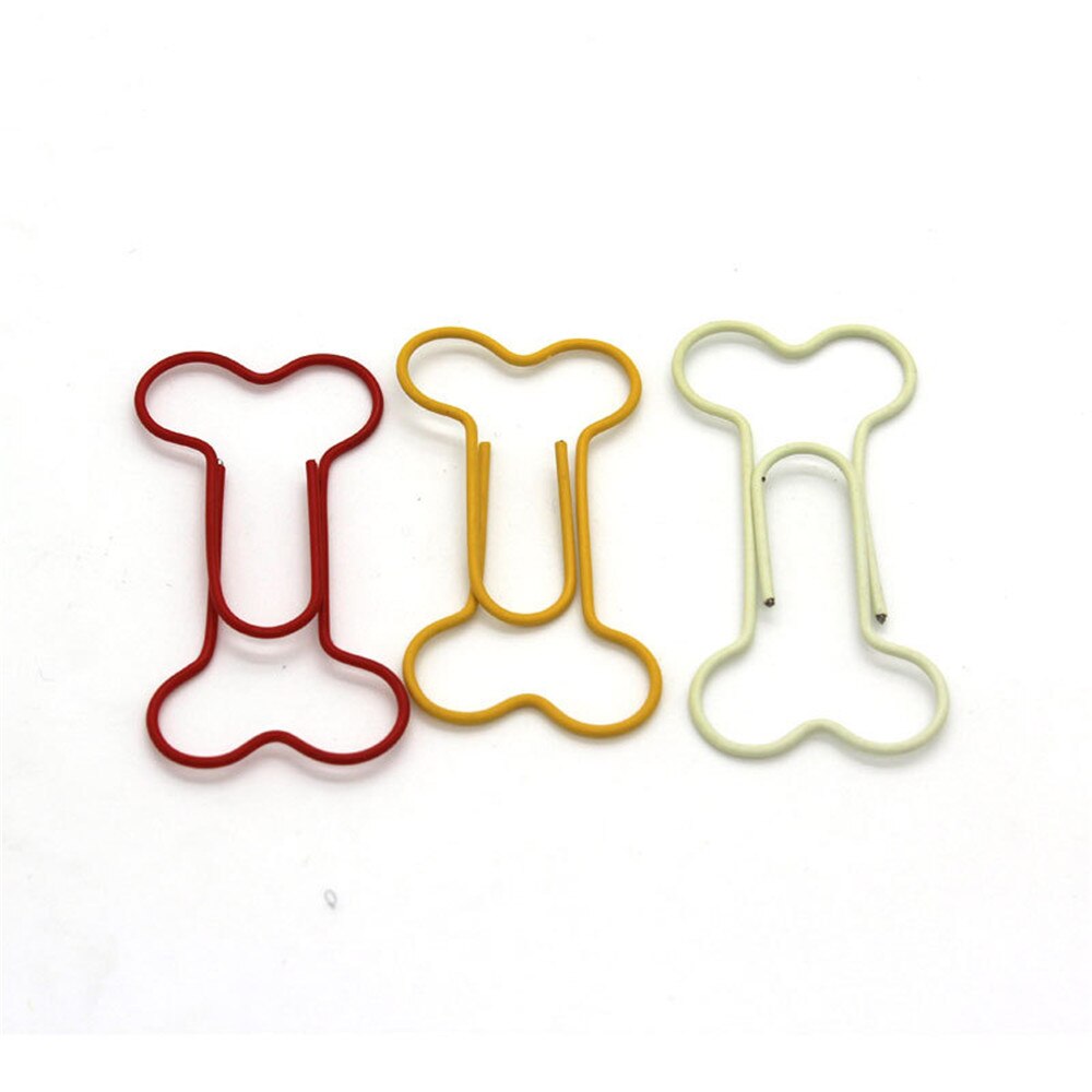 24pcs/Lot Cute Funny Dog Bone Shaped Paper Clips Hollow Out Metal Binder Clips Notes Letter Paper Clip Bookmarks Stationery