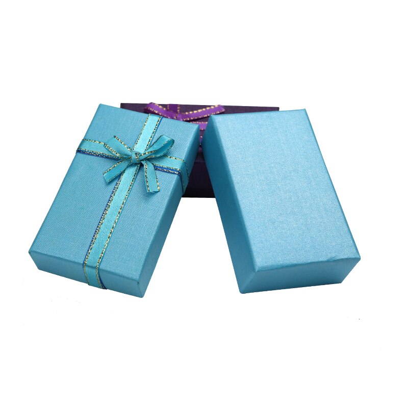 Joyero de 5x8 Cm, expositor de varios colores para collares/pendientes/caja de anillos, caja de papel para , caja para joyería, 24 unids/lote: Light blue