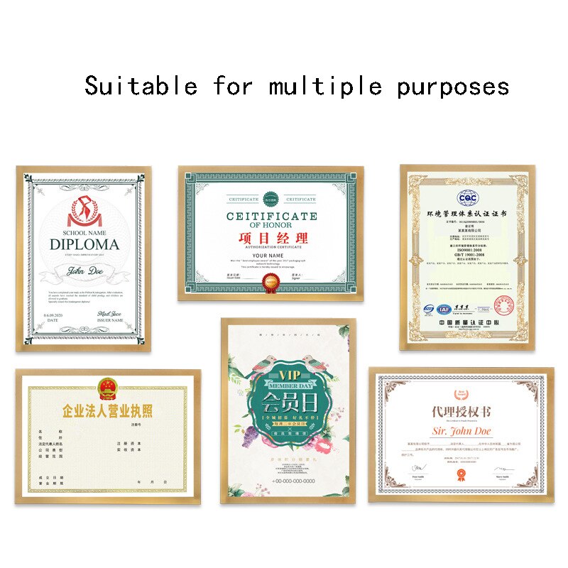 A4 2PCS Double-sided Magnetic Display Posts Self-adhesive PVC Poster Frame Certificate Documents Paper Picture Decoration Frame