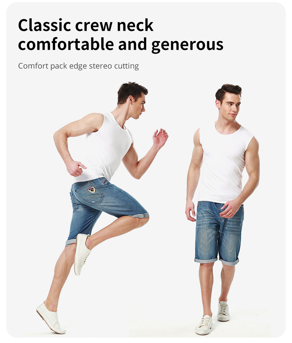 Vier seizoenen slank heren puur katoenen vest Eenvoudig mode sportvest Jeugd Fitnesstraining Spelen Mouwloos Ronde hals T