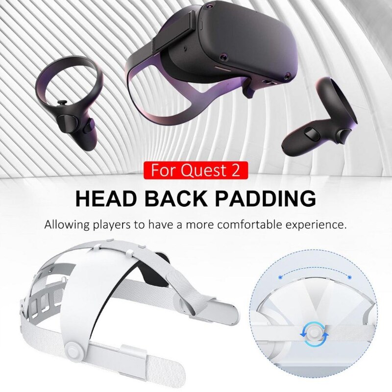 Verstellbares kopfband für vr-headset, kopfpolster, kompatibel mit quest 2 vr , rutschfestes kopfband