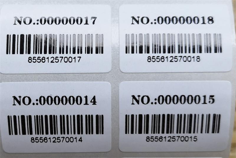 1000 stk etiketter 30 x 20mm løbende nummer fortløbende antal serienumre med stregkode lager klistermærker / selvklæbende papir klistermærke
