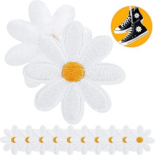 10 Stks/set Diy Kleine Zon Bloem Daisy Borduurwerk Patches Voor Kleding Ijzer Op Kleding Sticker Streep Iron-On Applique gat Reparatie