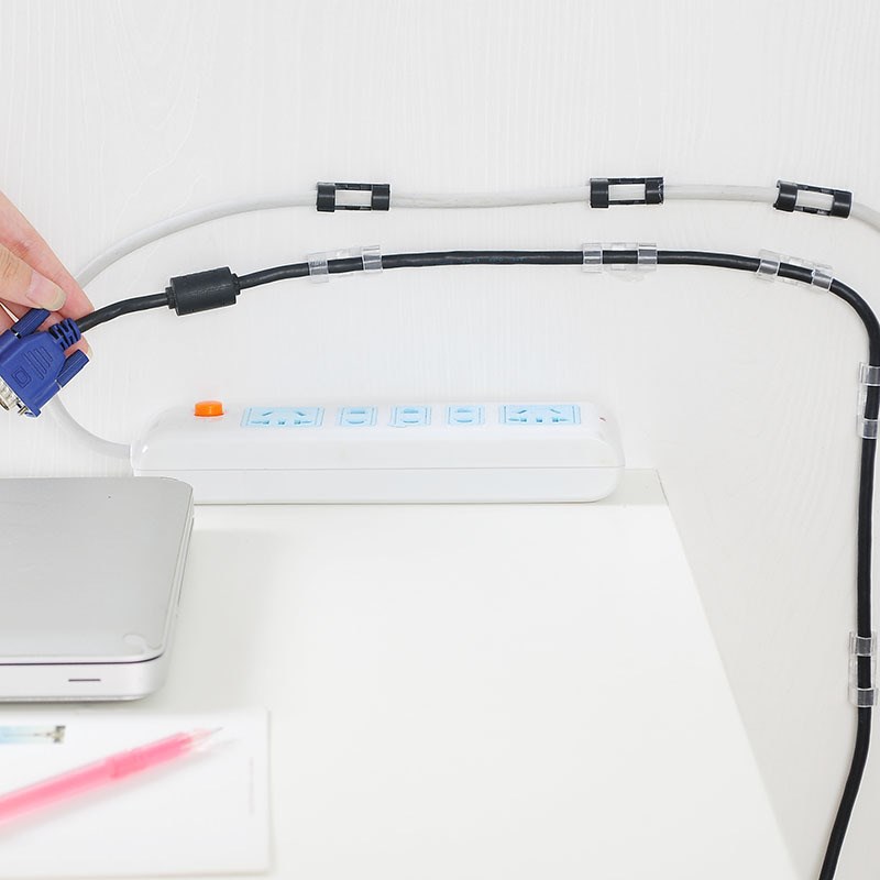 Organisateur de câbles Clips gestion des câbles bureau et poste de travail gestionnaire de fils ABS support de cordon USB ligne de données enrouleur de canette