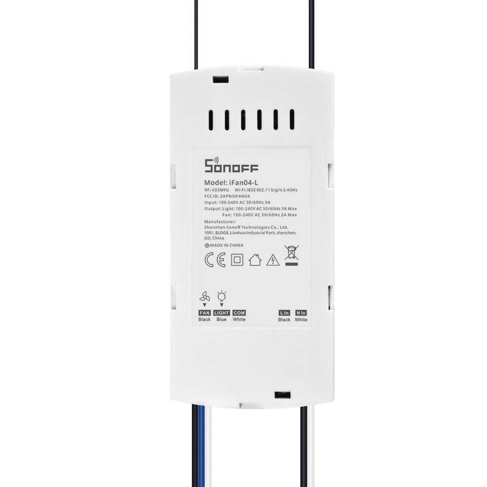SONOFF-interruptor inteligente Itead iFan03/iFan04, controlador de luz y ventilador de techo, 433mhz, RF, Control remoto para casa inteligente