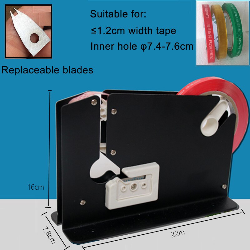 Supermarket sealing machine plastic bag tape bundle up tying tool bulk weighing bag tying sealer kitchen sealing clip: Black