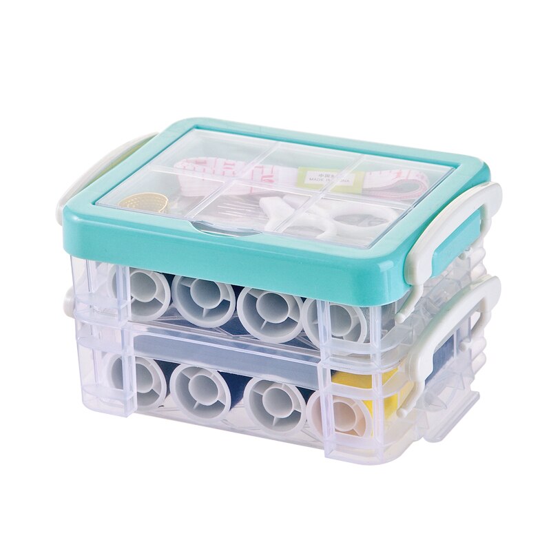 Portable hand-held household sewing box set large needle thread cassette storage box sewing needlework