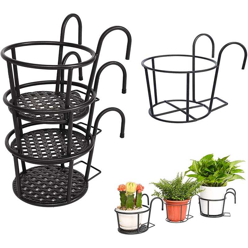 Garten Hängende Pflanze Eisen Gestelle Balkon Runde Blumentopf Gestell Geländer Zaun Anlage Halfter Stehen Fensterbank Bonsai Gestell Ich bin Freien
