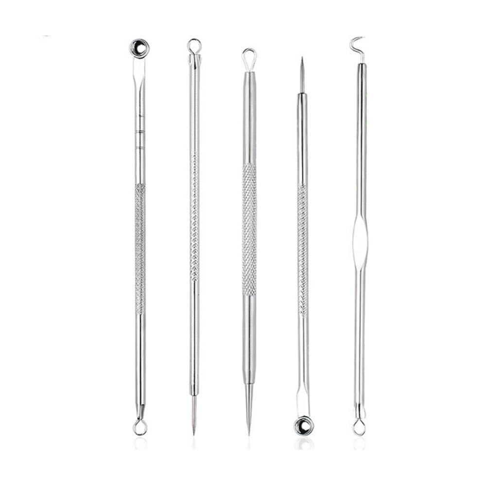 5pc Blackhead Whitehead Pimple Spot Comedone Acne Extractor Remover Popper Tool Kit 40FP12