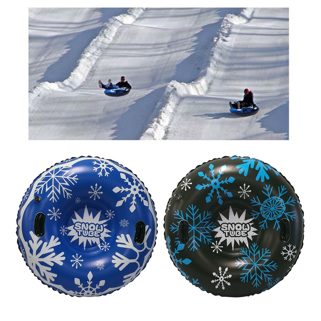 Deluxe Snow Tube with Bottom &amp; Strengthened Handles Kids Adult Sledding Tube