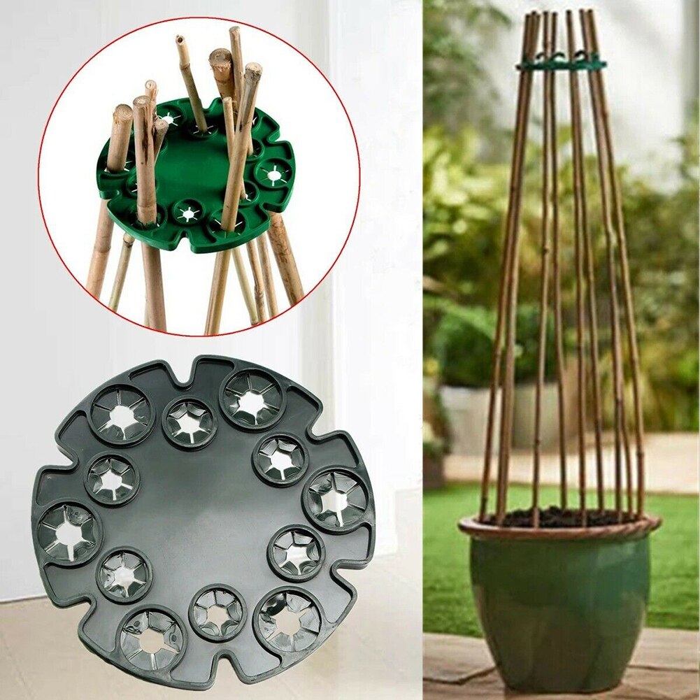 2/5Pcsc Bamboo Cane Support Fixed Frame Climbing Pergola Planting Holder Peas Beans Cucumbers Round Flower Bracket