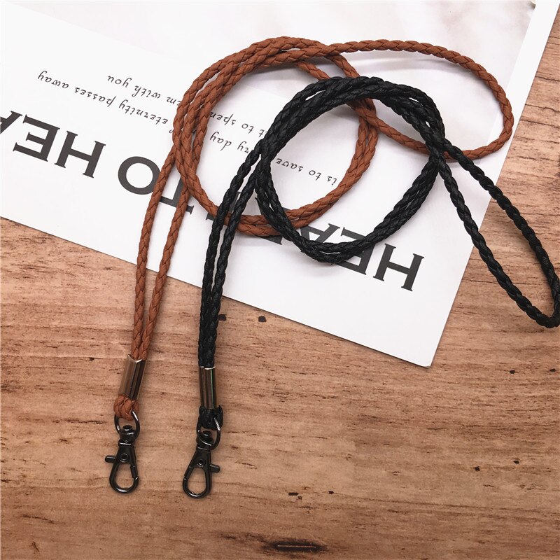 10pcs/lot Neck Lanyard Braided Necklace String Strap for Student Staff Work Card Holder USB Holder ID Pass Card Badge Holder