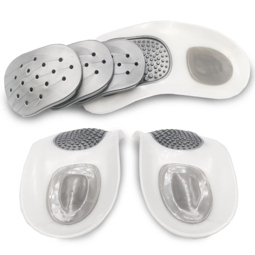 1 Pair practical durable flat feet knock knees plantar orthotics inserts breathable arch support insoles with 8 correction pads