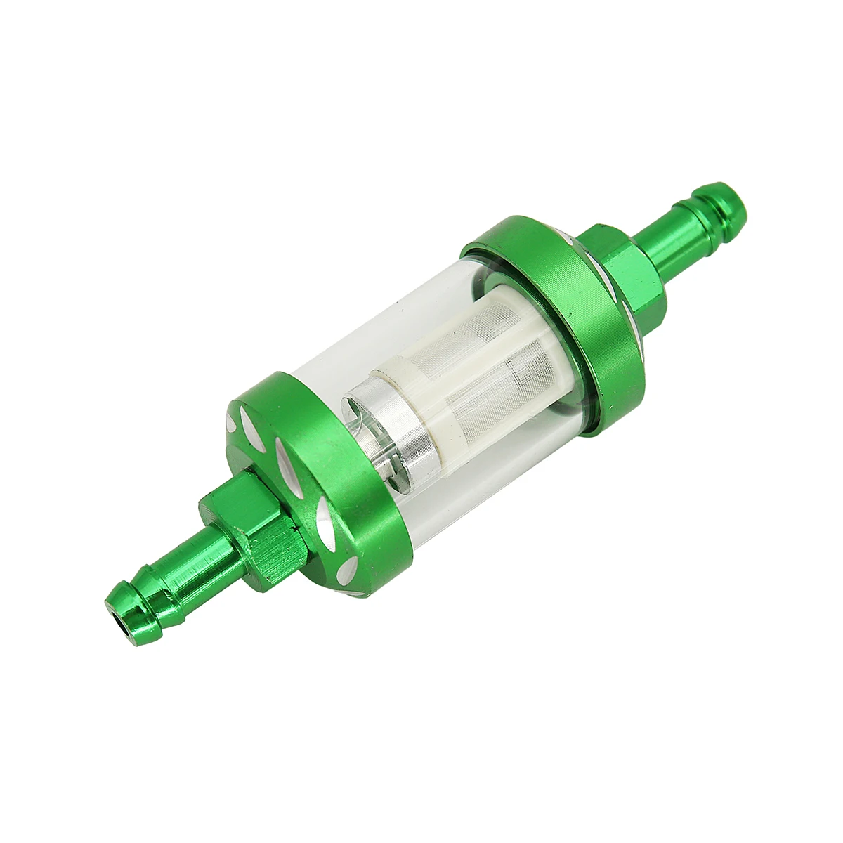 Filtro de aceite de gasolina y combustible de vidrio de aleación de aluminio CNC de 8mm Moto para Dirt Pit Bike 125/140/150/160cc CRF70 90 110 TTR100 110 KLX65: Verde militar