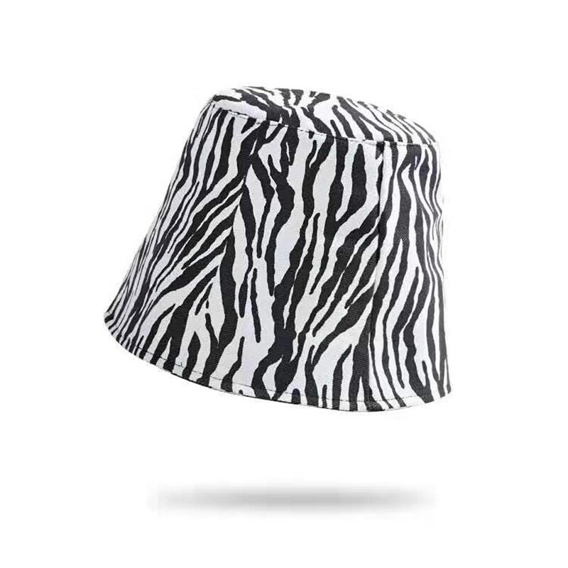 Sombrero de sol con estampado de cebra para mujer, sombrero de pescador con estampado de cebra, Anti-UV, para exteriores,: A black-white