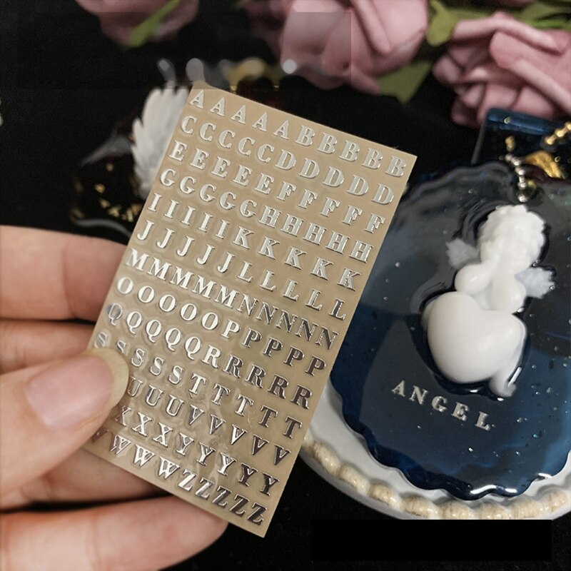 5Pcs 3Mm Alfabet Letters Chunky Glitter Epoxyhars Decoratieve Stickers Engkish Letters Cijfers Uv Epoxyhars Vullingen