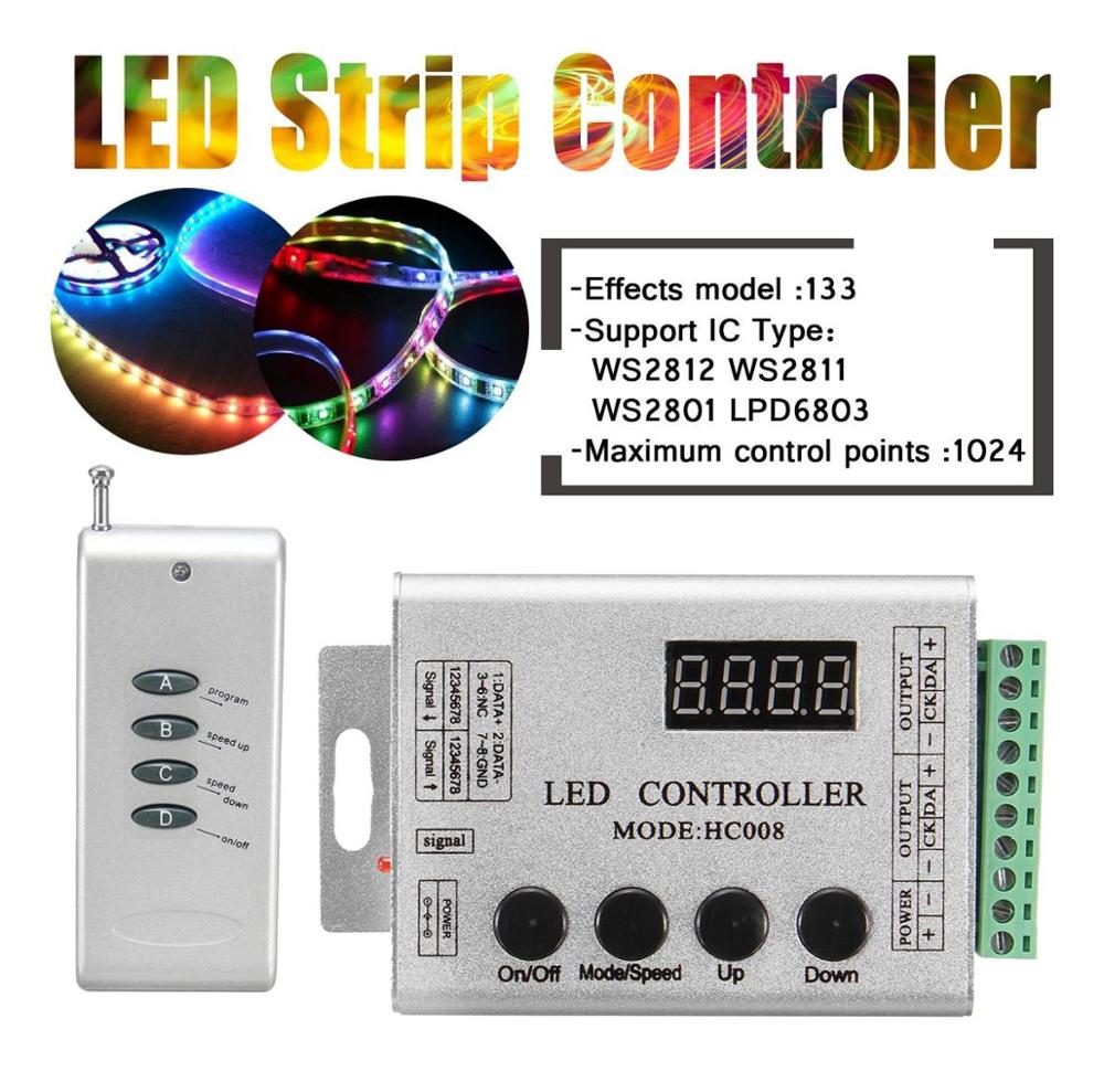 DC12V LED Streifen Pixel Bar HC008 RF Controller SPI Magie Traum Farbe Controller Für WS2812 WS2811 WS2801 Licht Streifen