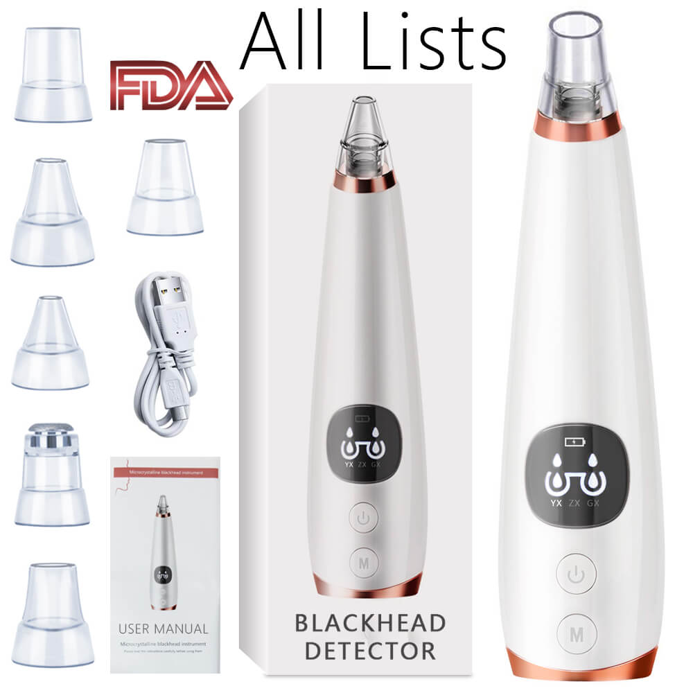 Blackhead Acne Remover Vacuum Machine Black Head Face Skin Care Cleaner Pore Nose Suction Facial Removal Extractor: Powerful White