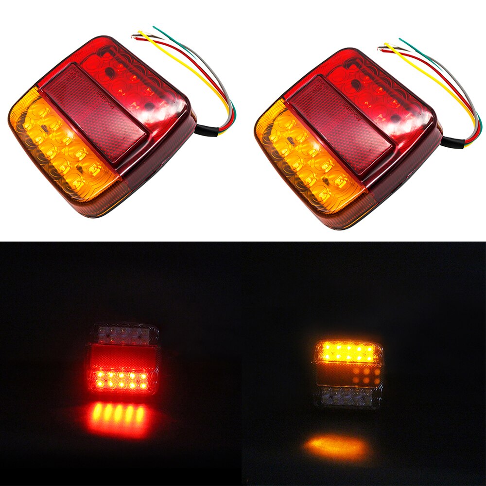 Aanhangwagen Achterlicht, HEHEMM 12 V Led Board Staart Rem Stop Indicator Lamp Links en Rechts Trailer voor Aanhangwagen Vrachtwagen Caravan Van Tractor 2 STKS (Wit