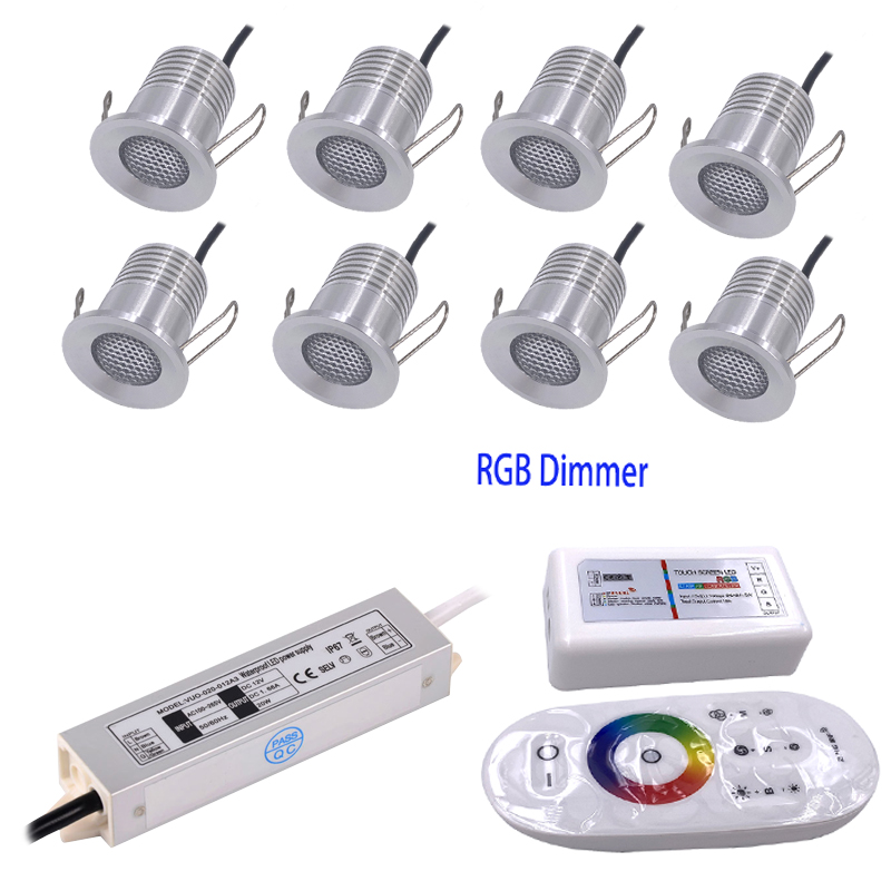 Mini luz descendente LED con transformador, foco de techo RGB de 12V, IP65, 3W, para dormitorio, cocina, 12V, regulable, escalera, armario, luz de