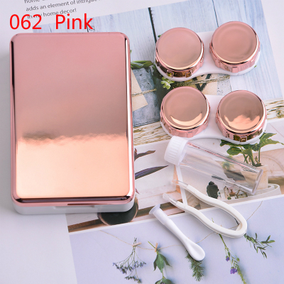 colored Contact Lens Case With Mirror women Colored Contact Lenses box eyes contact lens container J1520: 062Pink