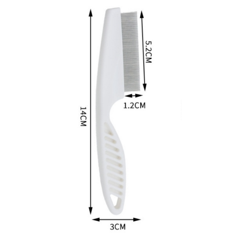 Vlooienkam Hond Kat Ontharingsborstel Roestvrij staal Dichte tanden Inline kam Draagbaar huisdier Universele verzorging Reinigingsbenodigdheden: GRIJS