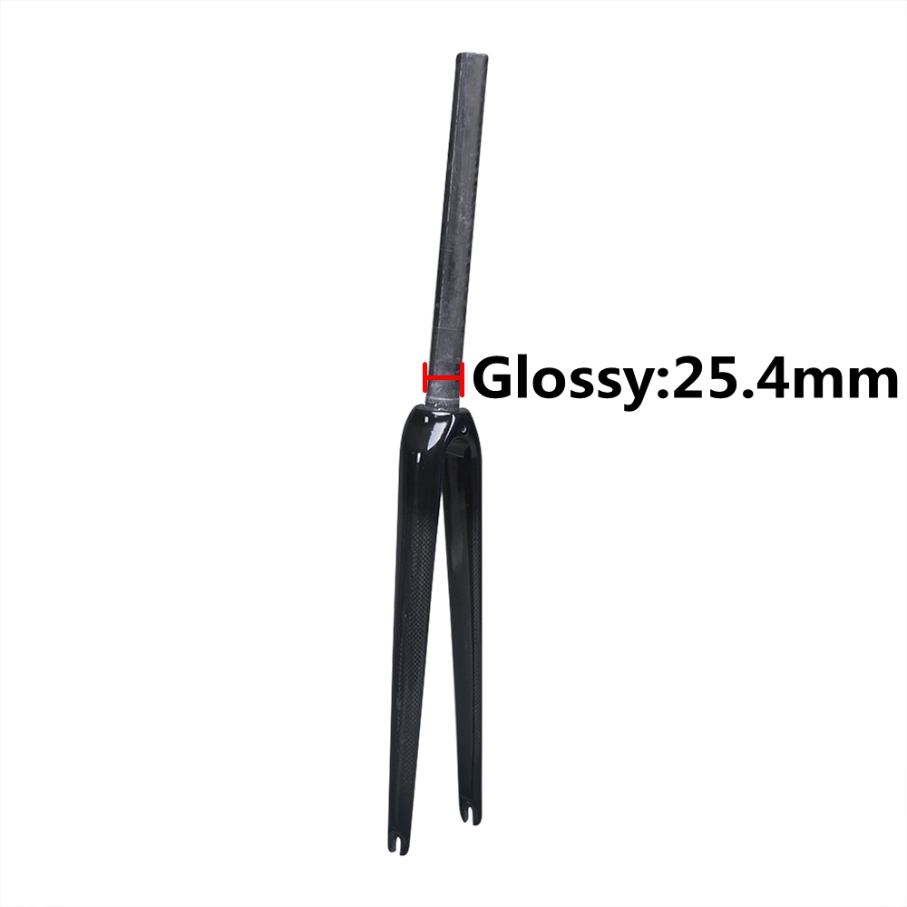 Carbon Fibre Bicycle Road Bike Front Fork Cycling Parts 700C Steerer Tube Diameter 25.4mm 28.6mm: Glossy - 25.4mm