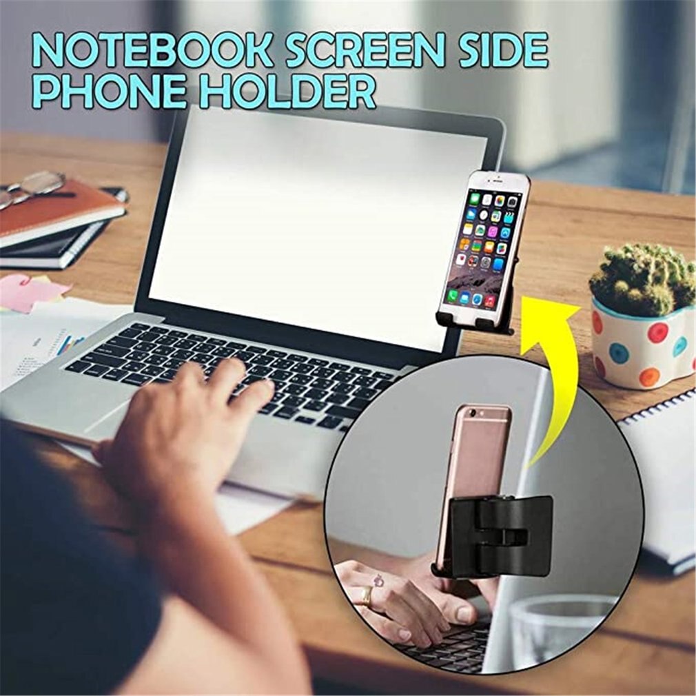 Notebook Screen Side Phone Holder Computer Screen Mobile Phone Stand Mobile Phone Bracket On The Side Of The Laptop Screen