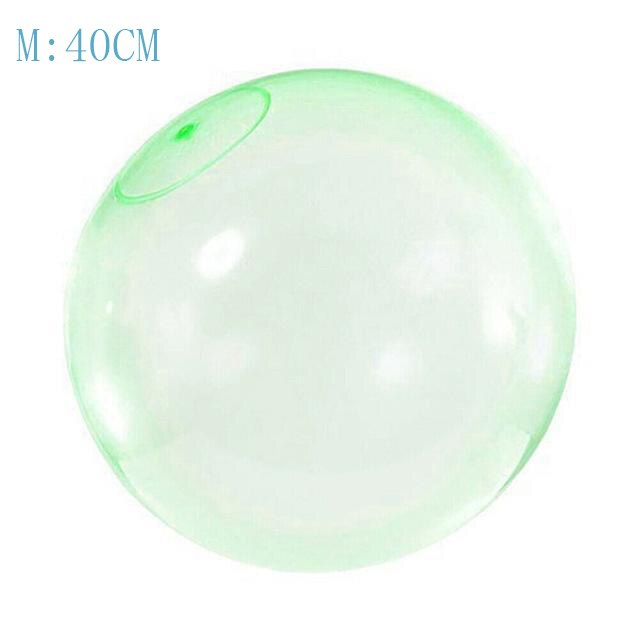 TPR Children&#39;s Toy Bouncy Transparent Bubble Ball Inflatable Water Injection Big Ball Swimming Pool Beach Outdoor Toy: Green  40CM  M