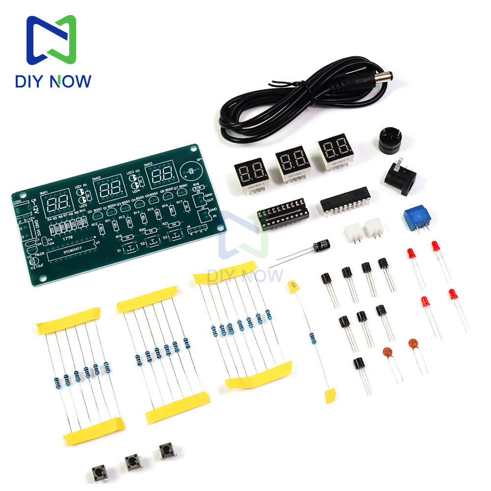 6-stelliges Digitalanzeige-Uhr-einstellen, elektronische Uhr, 51, Single-Chip-Lehrtraining, Lernen, Schweißen, Produktion, DIY-Teile